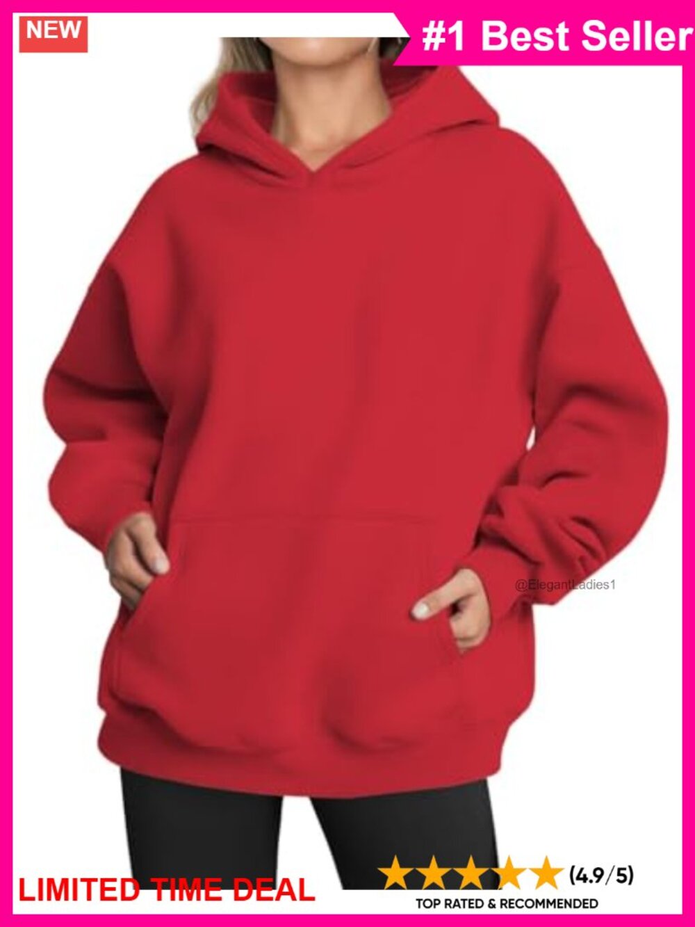 Oversized Fleece Hoodie Pullover Sweatshirt with Pocket Long Sleeve Cotton Blend